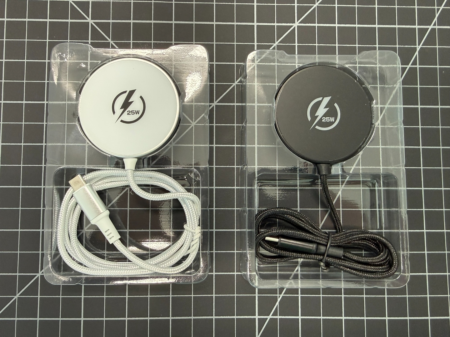 Full array of color options with chargers